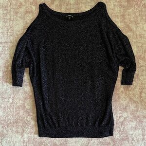 Express Glitter Cold Shoulder Top